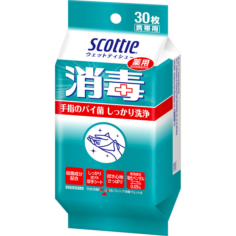 Scottie 日本製消毒酒精濕紙巾(厚身) 30片