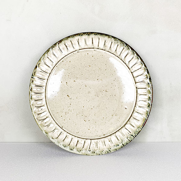 【美濃燒】黑乳流 陶盤