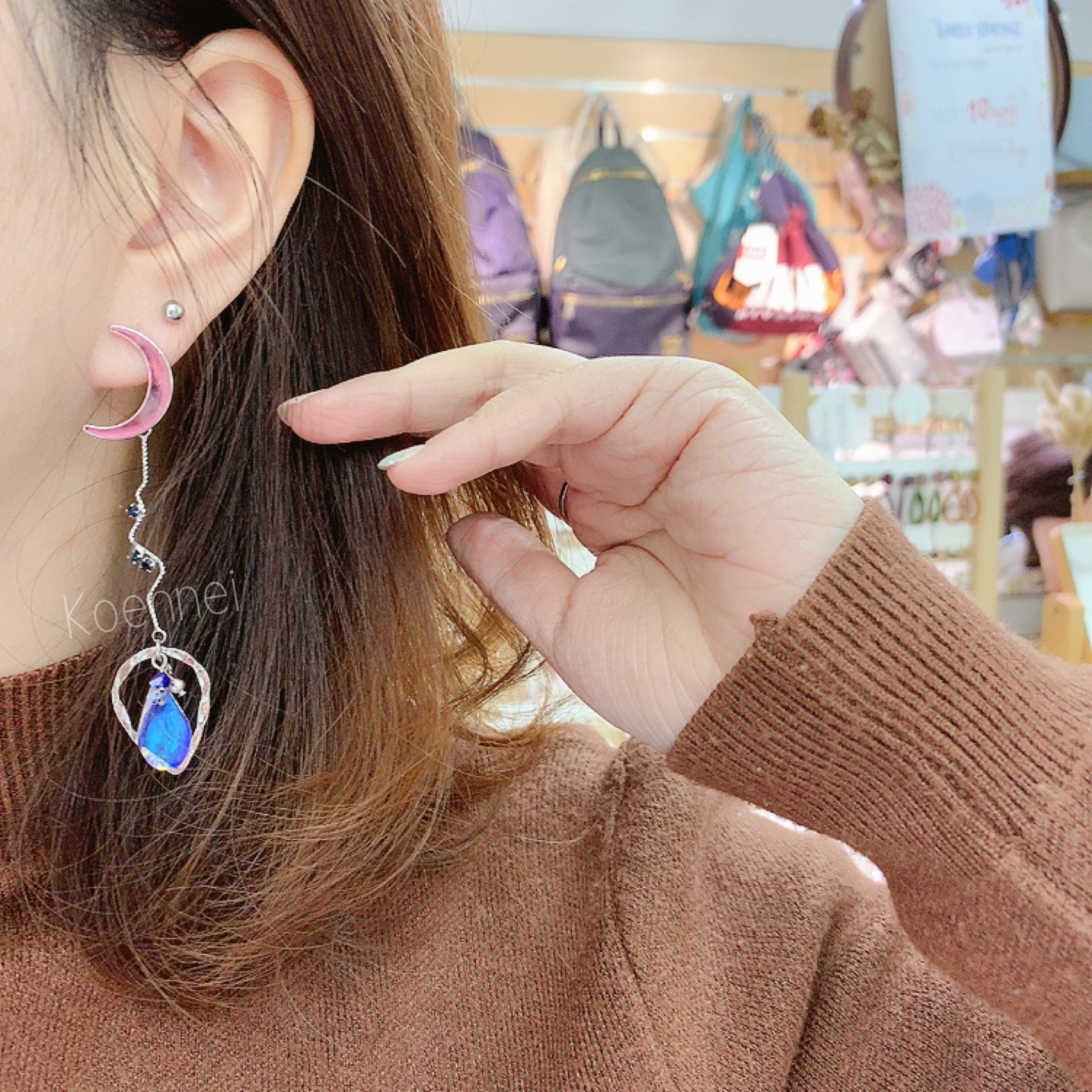 幻彩水鑽月亮星空耳環 (網站限定優惠)