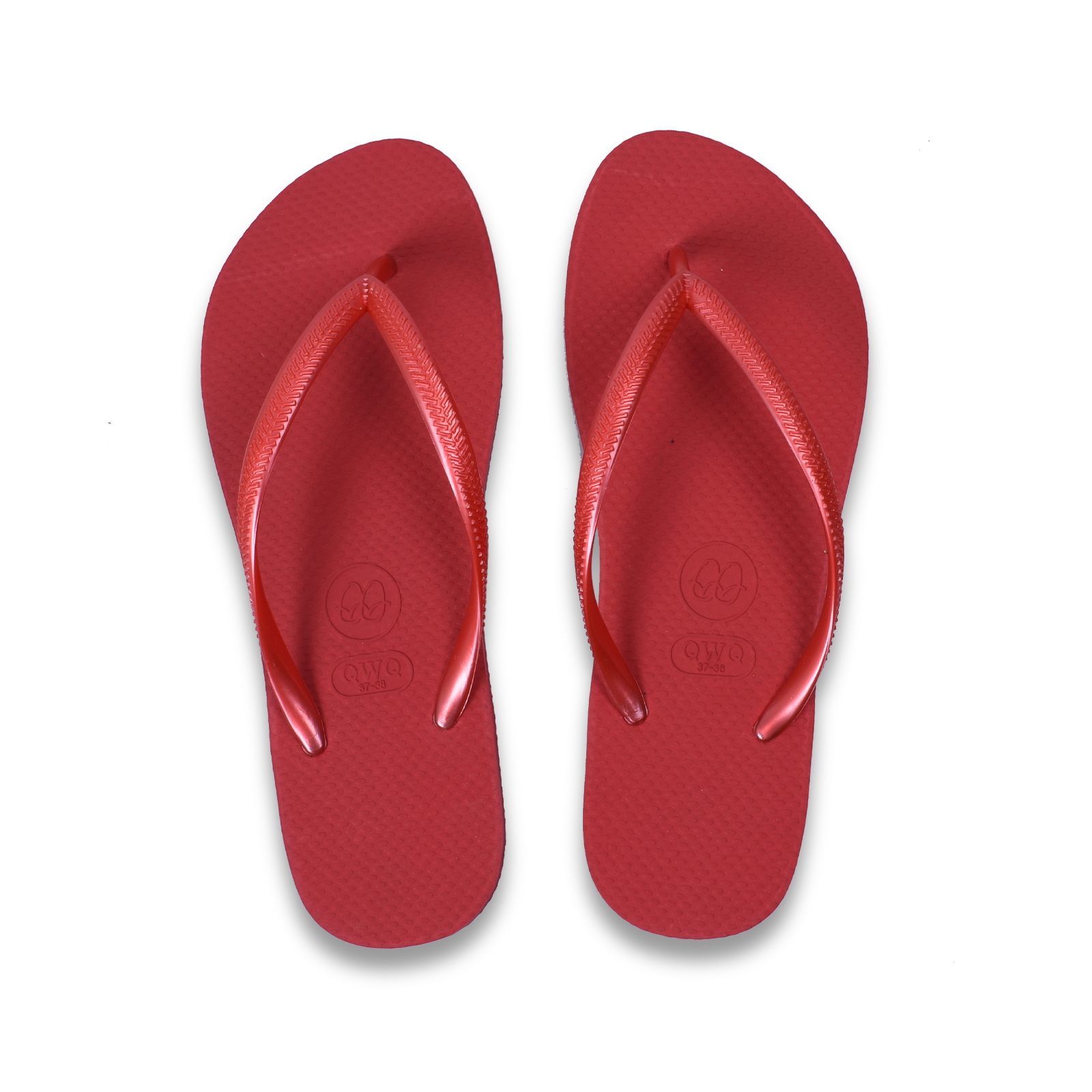 Slim窈窕系列 玫瑰紅 女款平底人字夾腳拖