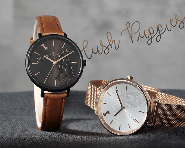 萬年鐘錶 - Hush Puppies  巴吉度獵犬logo 米蘭帶女錶   HP.3876.9505  錶徑 36MM