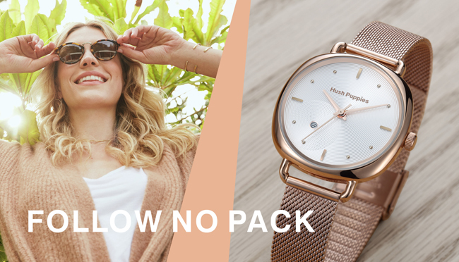 萬年鐘錶 - Hush Puppies  織紋米蘭帶女錶   HP.3873.9505 錶徑 30MM