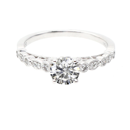 18K白金天然鑽石戒指托 (RS22HA1345C)