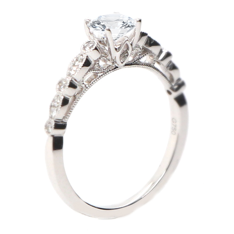 18K白金天然鑽石戒指托 (RS22HA1345C)