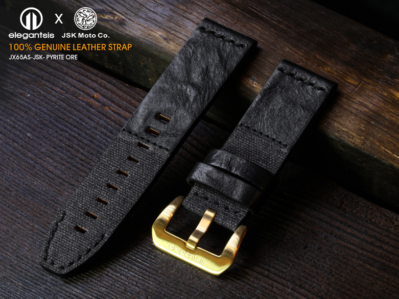 萬年鐘錶 - elegantsis 愛樂時    JX65AS-JSK-100% 頂級柔軟真小牛皮錶帶   錶帶寬  24MM