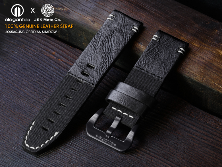 萬年鐘錶 - elegantsis 愛樂時    JX65AS-JSK-100% 頂級柔軟真小牛皮錶帶   錶帶寬  24MM