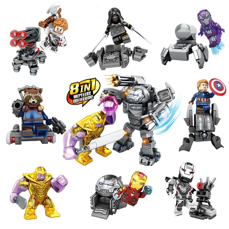Hulk Buster Avengers Mecha War Machine Hulkbuster VS Thanos 8in1 Marvel Block Set Fit Lego NO BOX SY1318