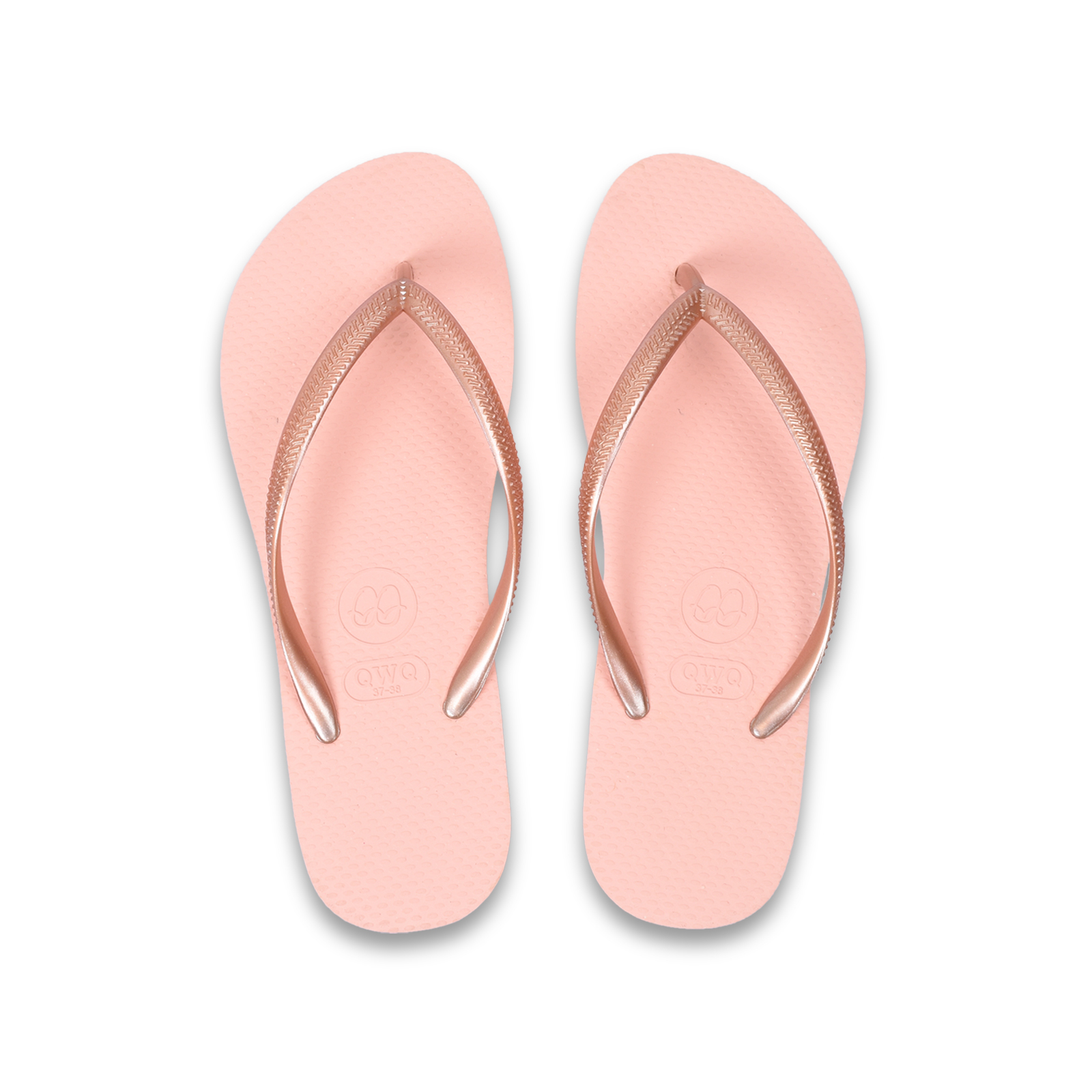 Slim窈窕系列 粉金 女款平底人字夾腳拖