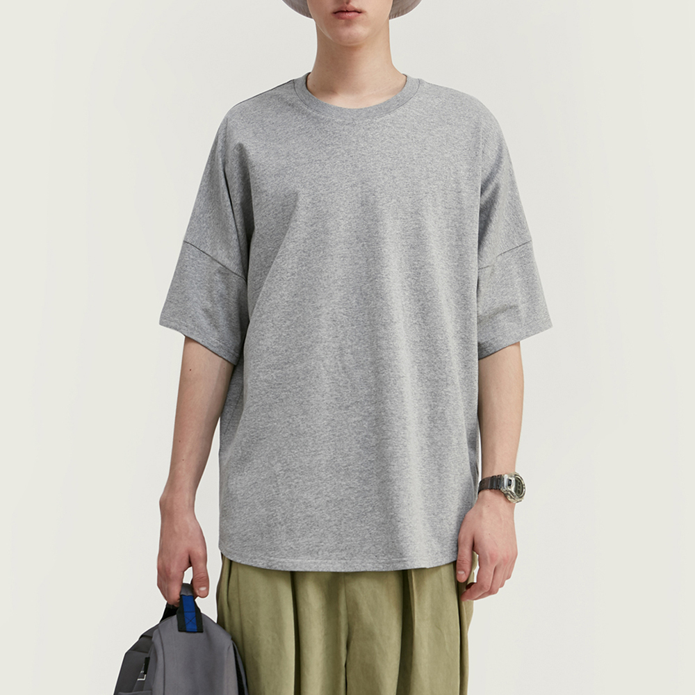 F1005下擺圓弧寬鬆長版短袖