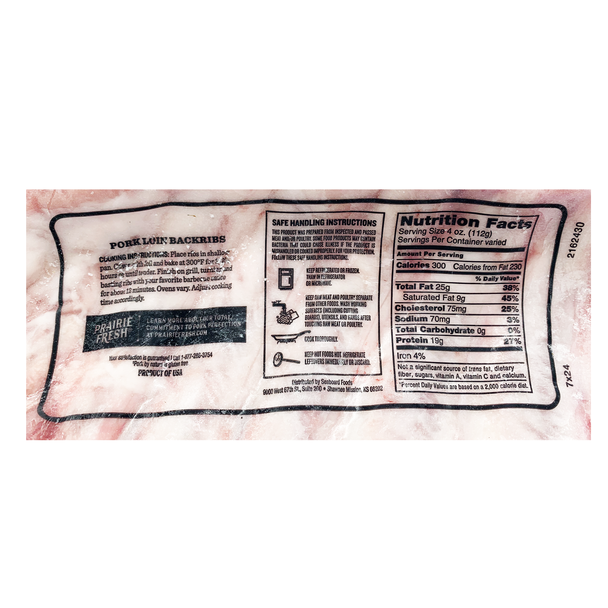Natural Pork Prairie Fresh Natural Pork Loin Back Rib (1.3-1.8kg)