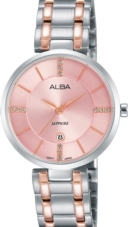 萬年鐘錶 - ALBA    浪漫粉浪漫粉晶鑽女錶    VJ22-X236P   /  AH7L27X1   錶徑30MM
