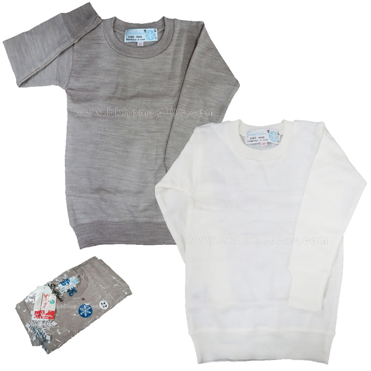 雪花牌: 童裝純羊毛套頭長袖套衫 (20-32碼)