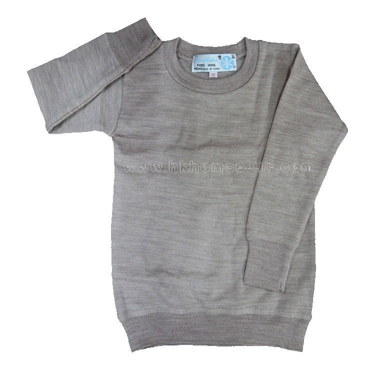 雪花牌: 童裝純羊毛套頭長袖套衫 (20-32碼)