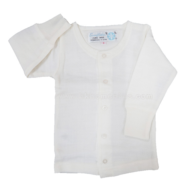 雪花牌: 童裝純羊毛開鈕長袖開襟衫 (2-14碼)