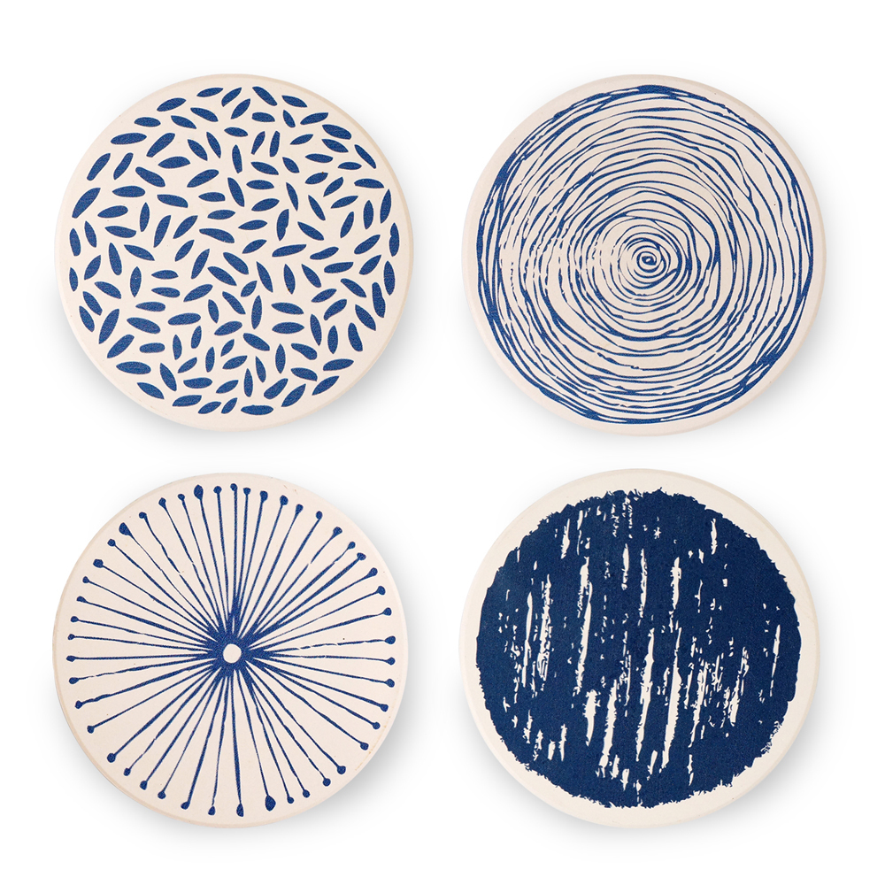 流動時光圓形珪藻土杯墊