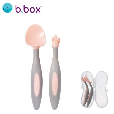 澳洲 b.box 專利湯匙叉子組 附收納盒 寶寶握叉匙組 學習餐具 多色可選