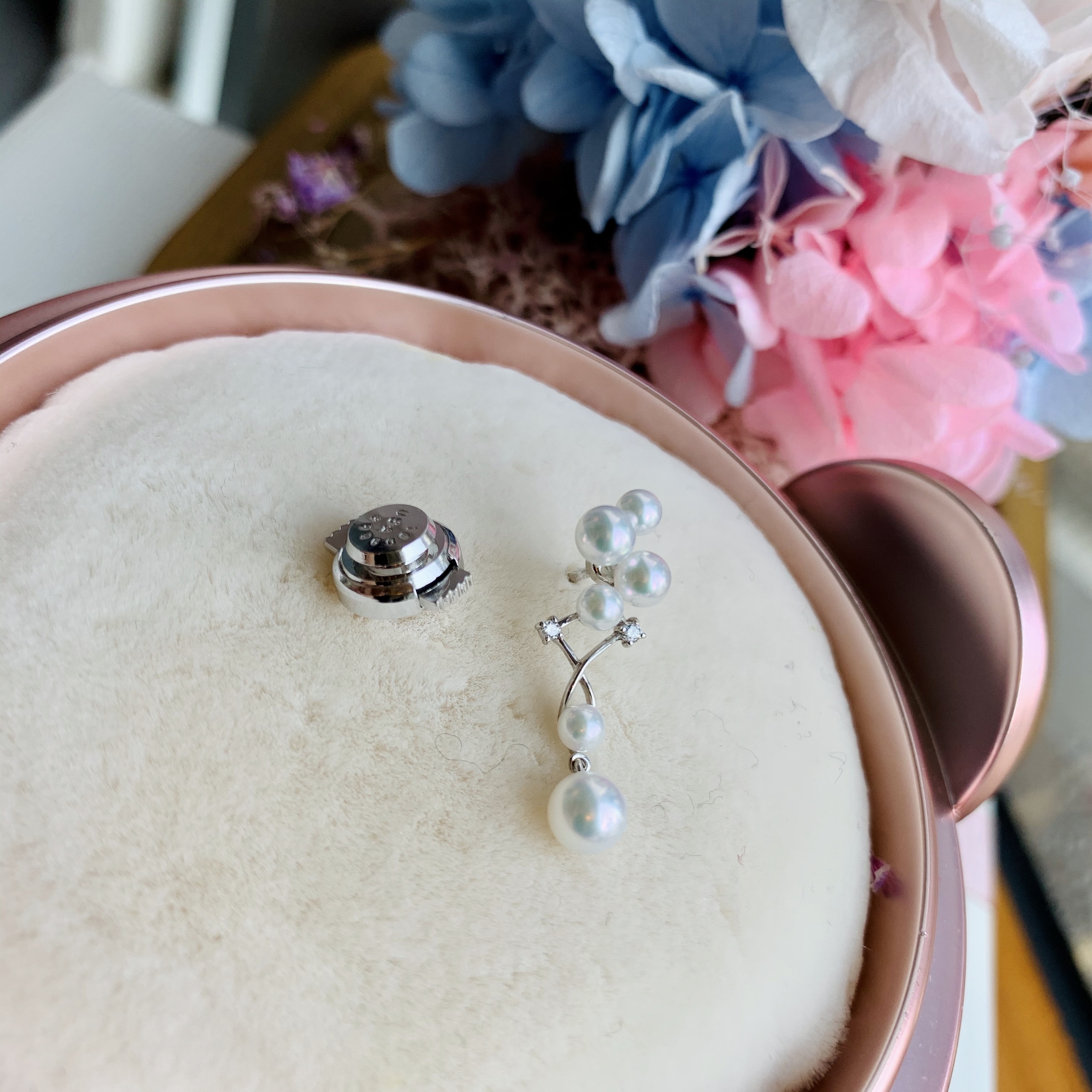 18K金日本Baby Akoya珍珠鑽石小胸針