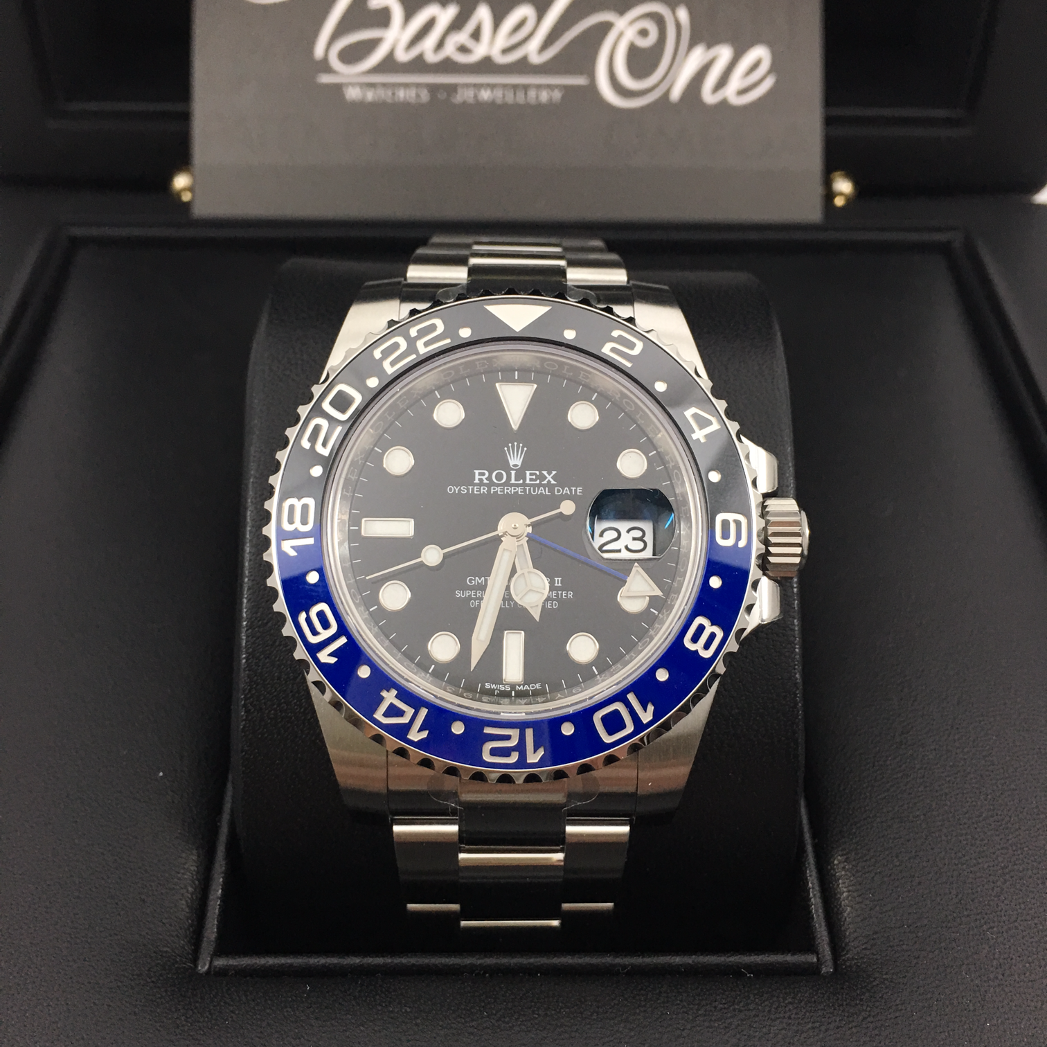 DISCONTINUED BRAND NEW ROLEX 116710 116710blnr OYSTER PERPETUAL GMT-MASTER II STEEL BLUE BLACK BATMAN 40MM