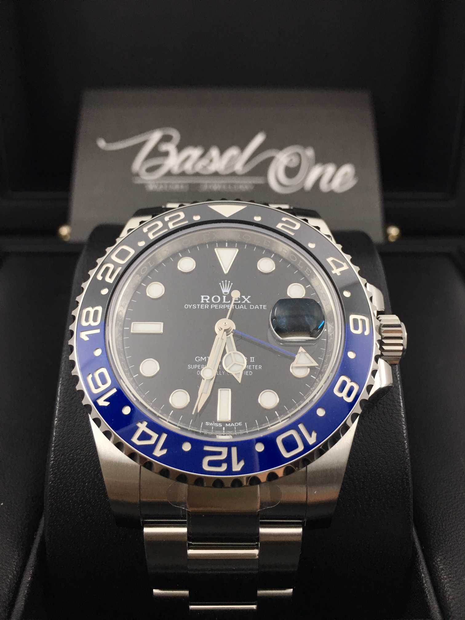 DISCONTINUED BRAND NEW ROLEX 116710 116710blnr OYSTER PERPETUAL GMT-MASTER II STEEL BLUE BLACK BATMAN 40MM