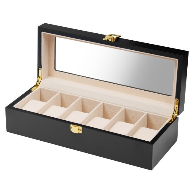 TRENY 高質感木質手錶收納盒 - 6格