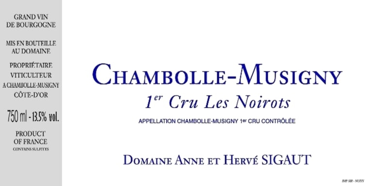 Sigaut Chambolle Musigny 1er Cru Les Noirots 2021 (BH93)