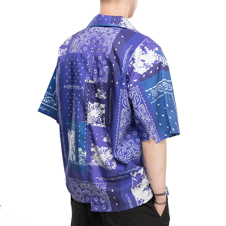 Blue bandana shirt. Handmade in Nigeria 🇳🇬 Pair - Depop