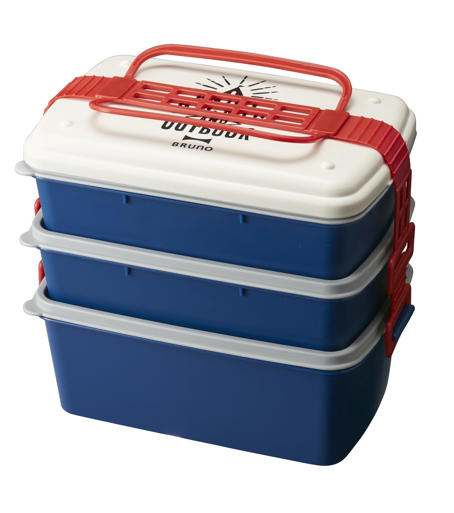 【BRUNO】風格野餐三層便當盒 長形(2色) BHK109