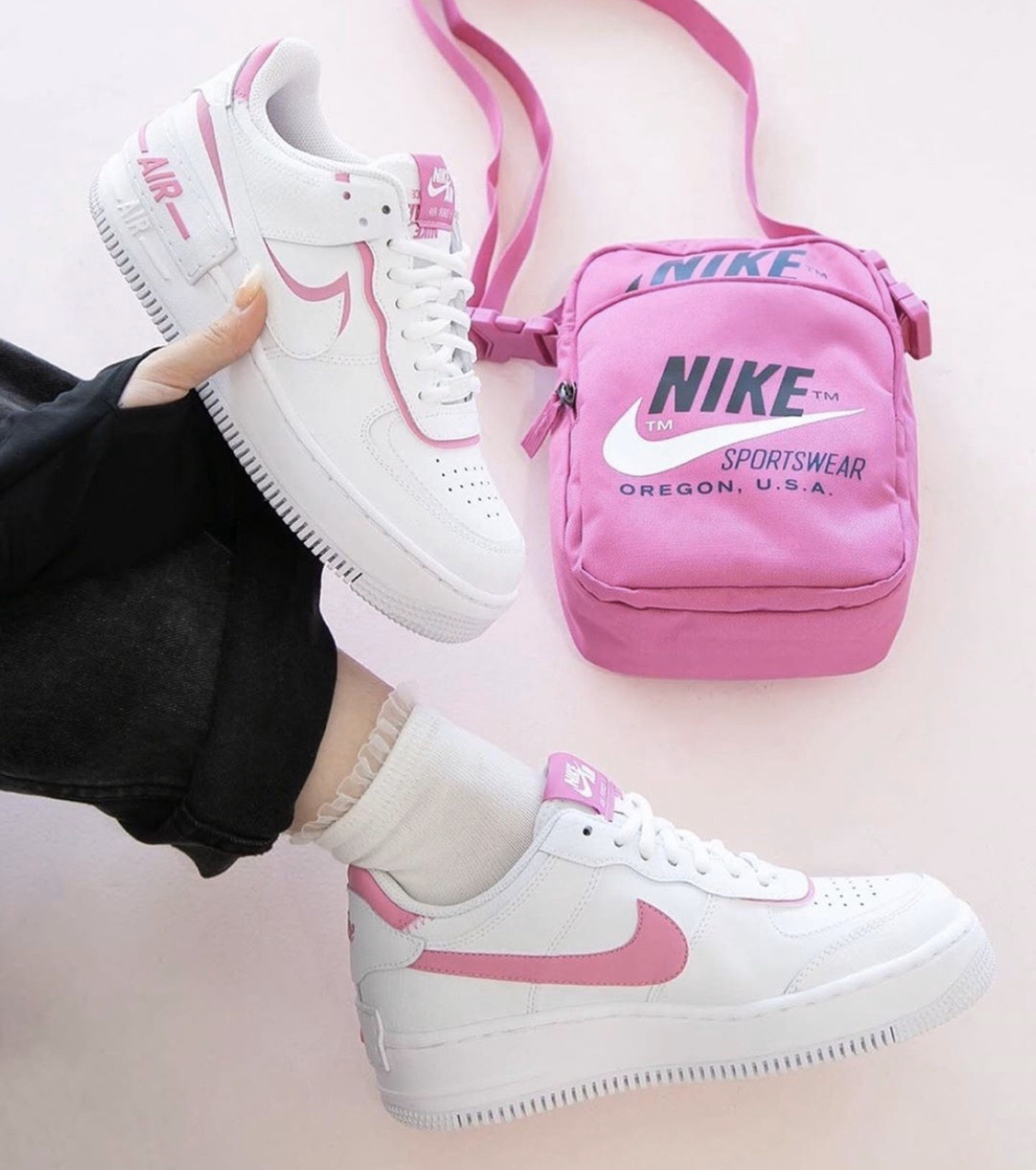 NIKE AIR FORCE 1 Shadow 桃粉色 AF1