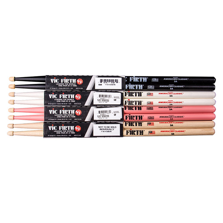 美國 Vic Firth 胡桃木 5A鼓棒  黑.白.粉紅