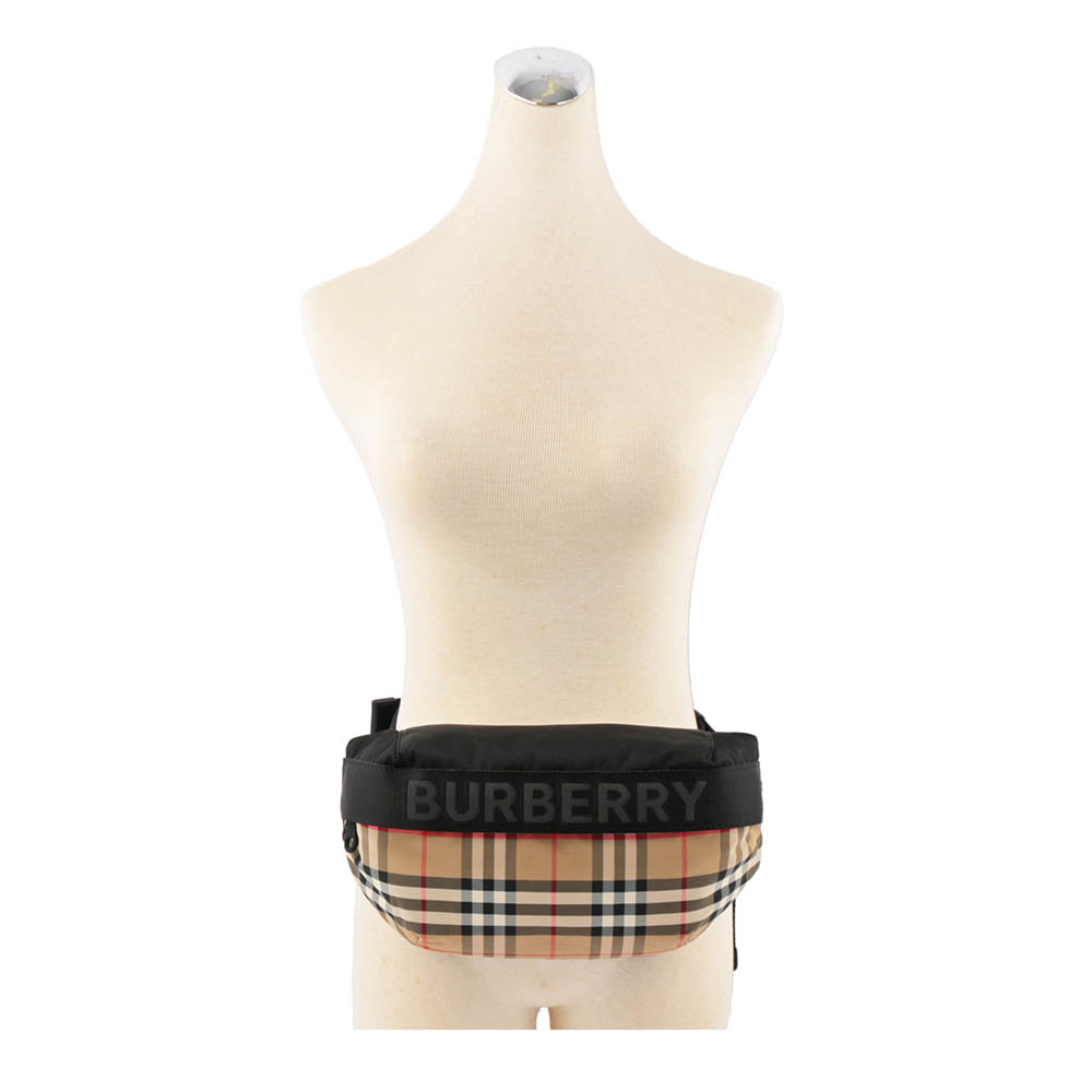 【BURBERRY】中型Vintage格紋及標誌性條紋腰包
