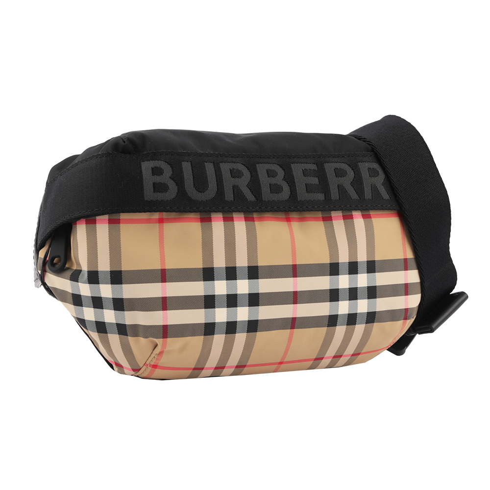 【BURBERRY】中型Vintage格紋及標誌性條紋腰包
