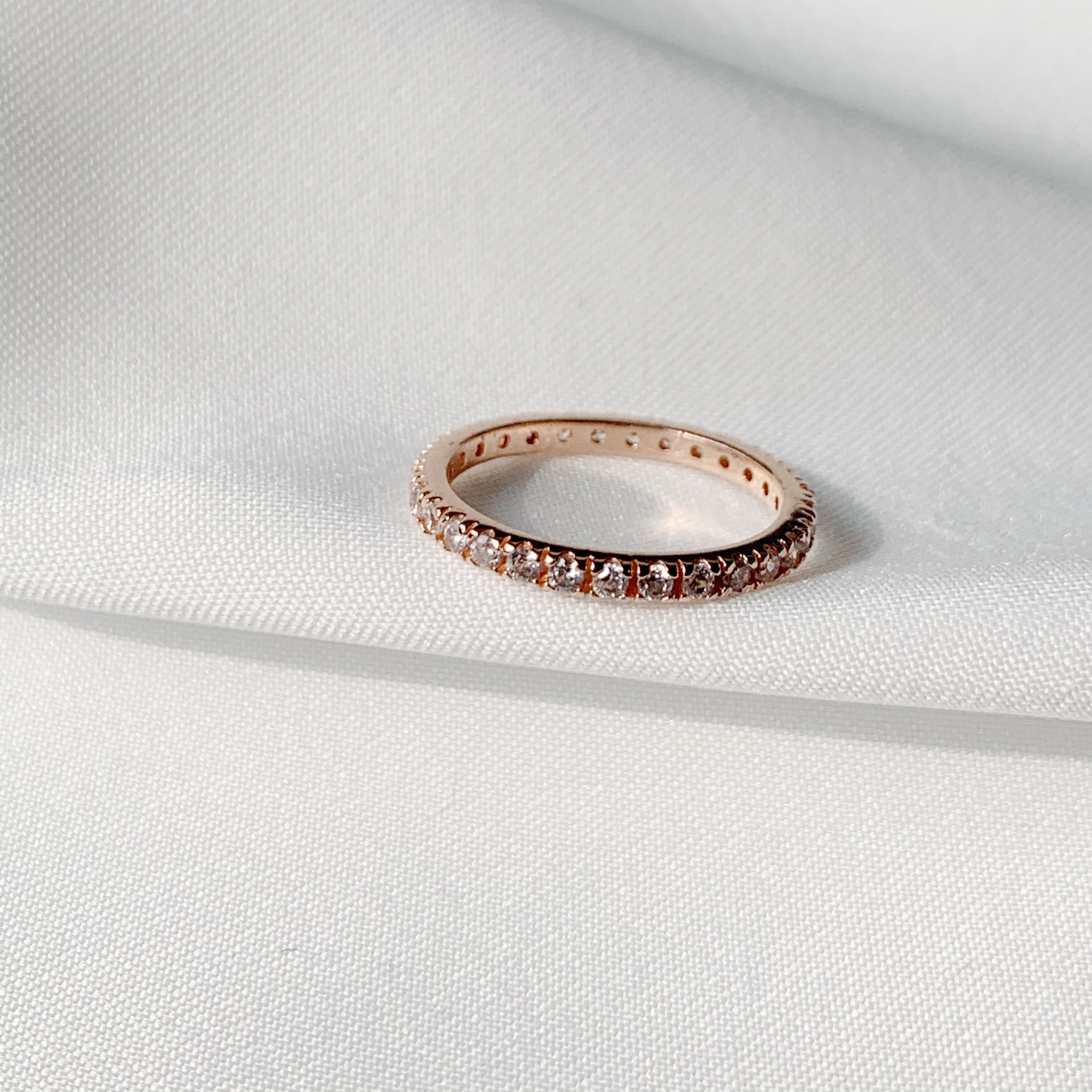 經典整圈鋯石戒指-玫瑰金