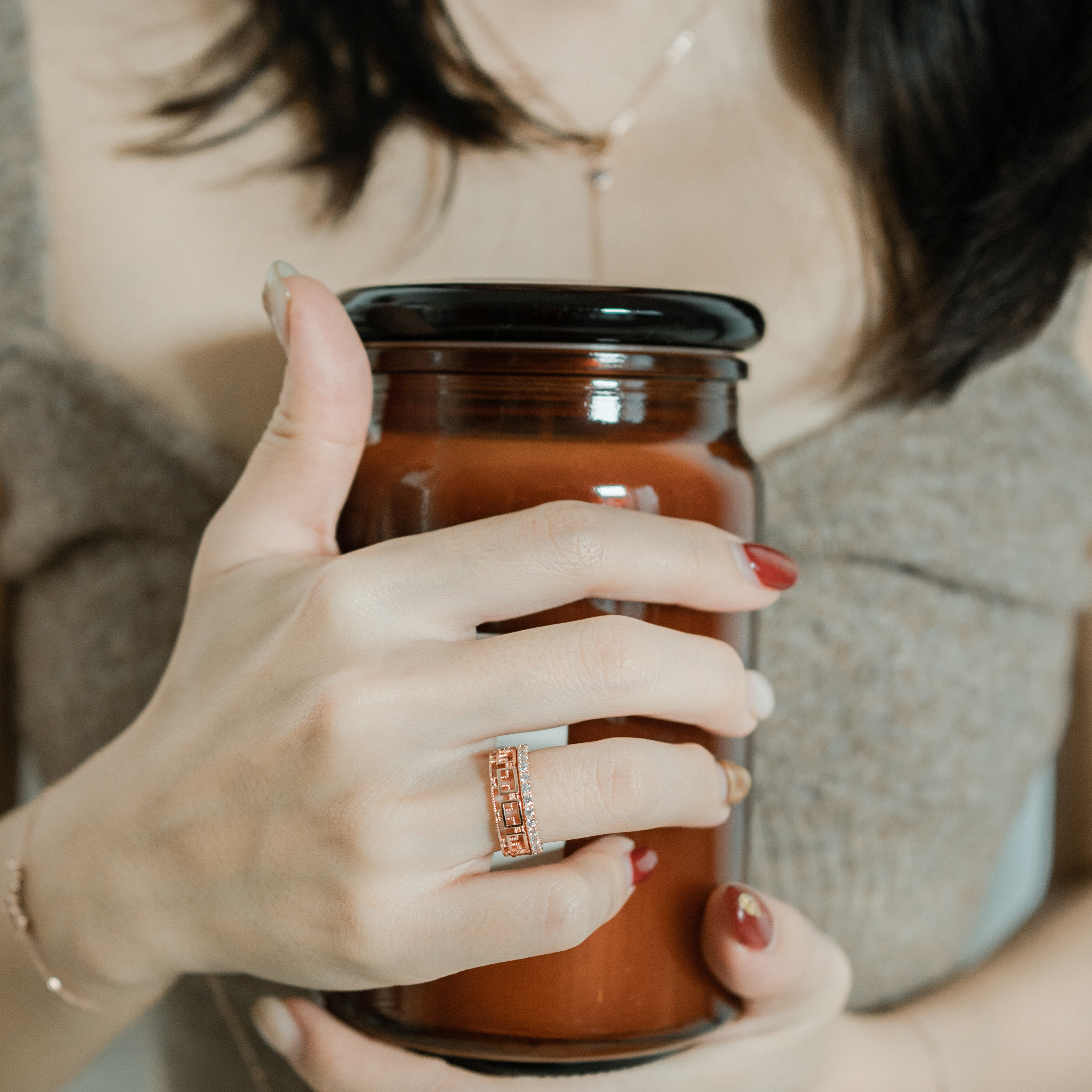 經典整圈鋯石戒指-玫瑰金