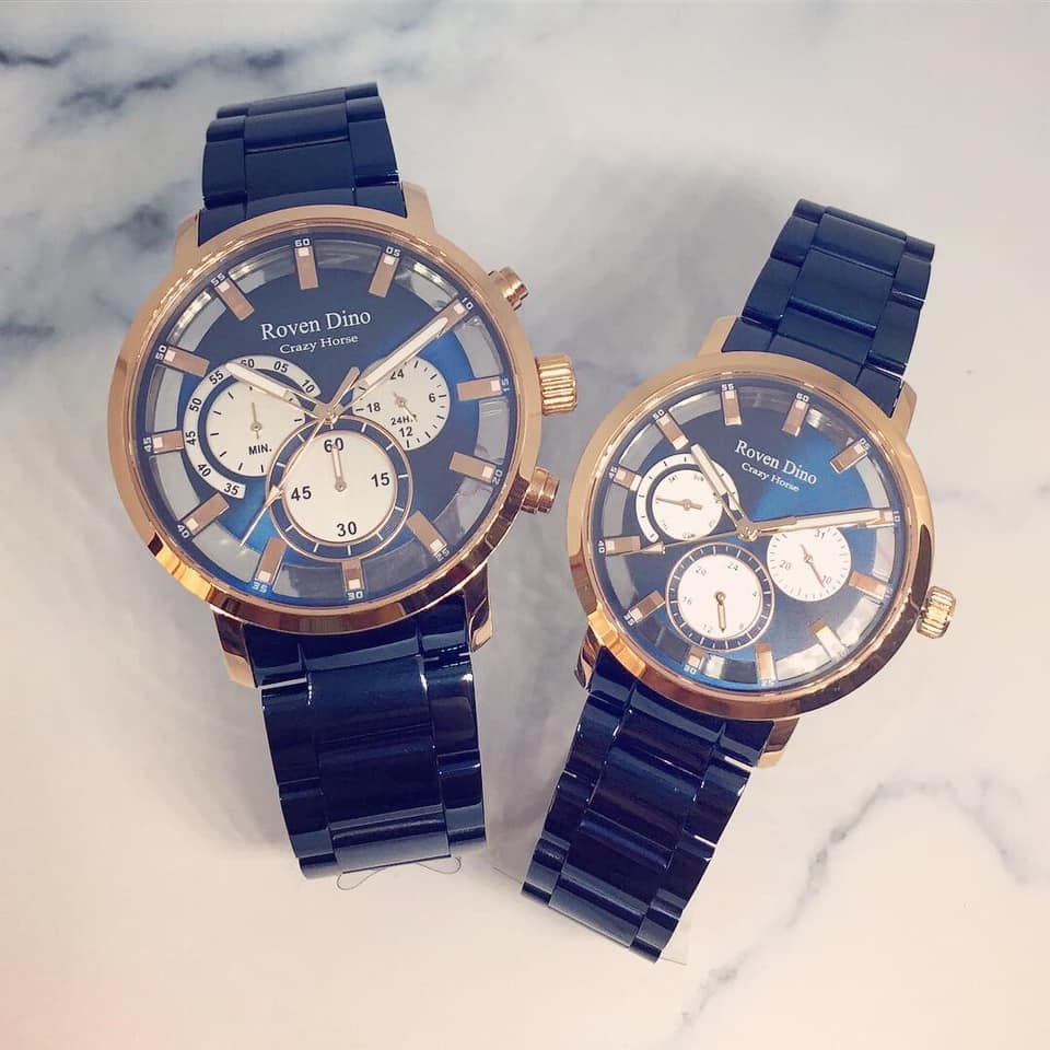 萬年鐘錶 - Roven Dino 羅梵迪諾 crazy horse 設計透視三眼男錶/女錶  RD6073MBU-456 (男錶)/RD6073LBU-396 (女錶)