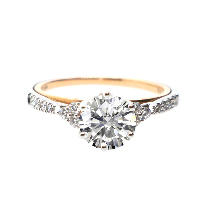 18K 玫瑰金/白金天然鑽石戒指托(RS22HA1355A)