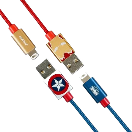 【InfoThink訊想】漫威MARVEL授權 iPhone快充傳輸線 美國隊長3/鋼鐵人/經典黑武士 MFi認證傳輸線