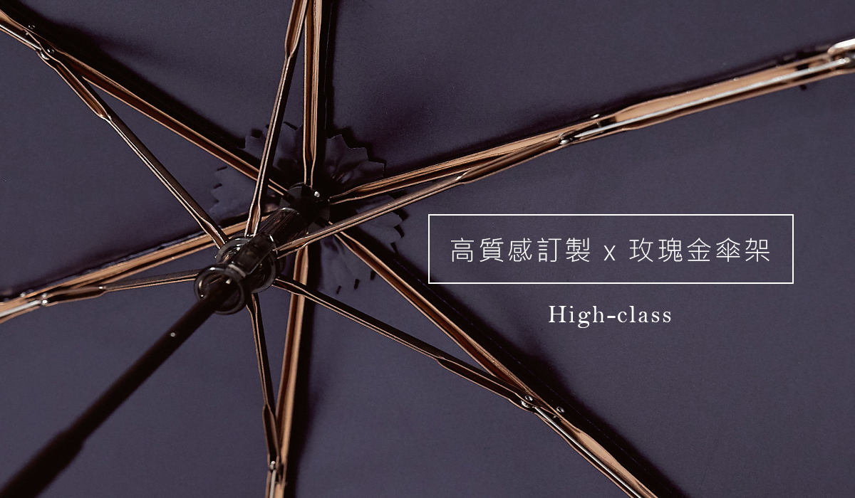 玫瑰金電鍍傘架近照