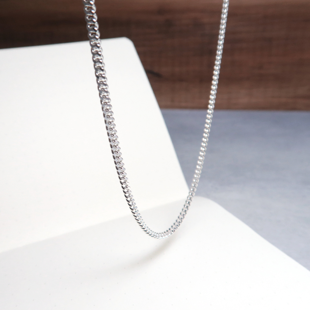 經典繩索鍊(2.4mm中鍊) 925純銀 女生 男生 中性項鍊 客製長度銀鍊