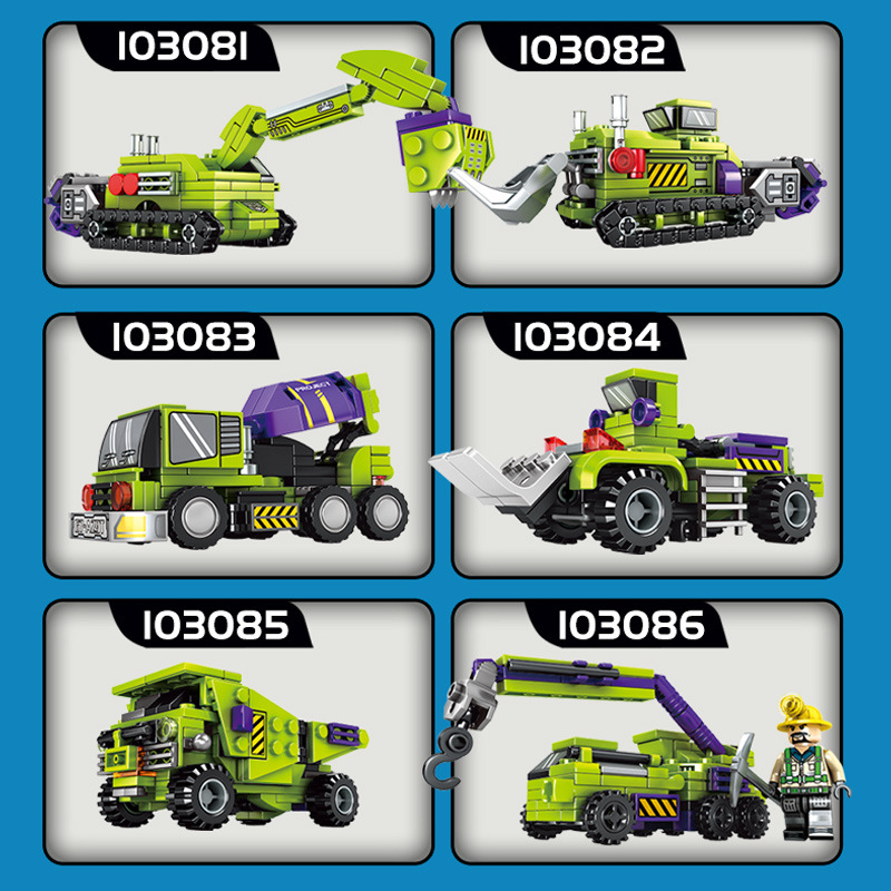 6-in-1 Mecha of Steel Robot Transform Transformation Building Blocks Set Fit Lego NO BOX SB103081-103086