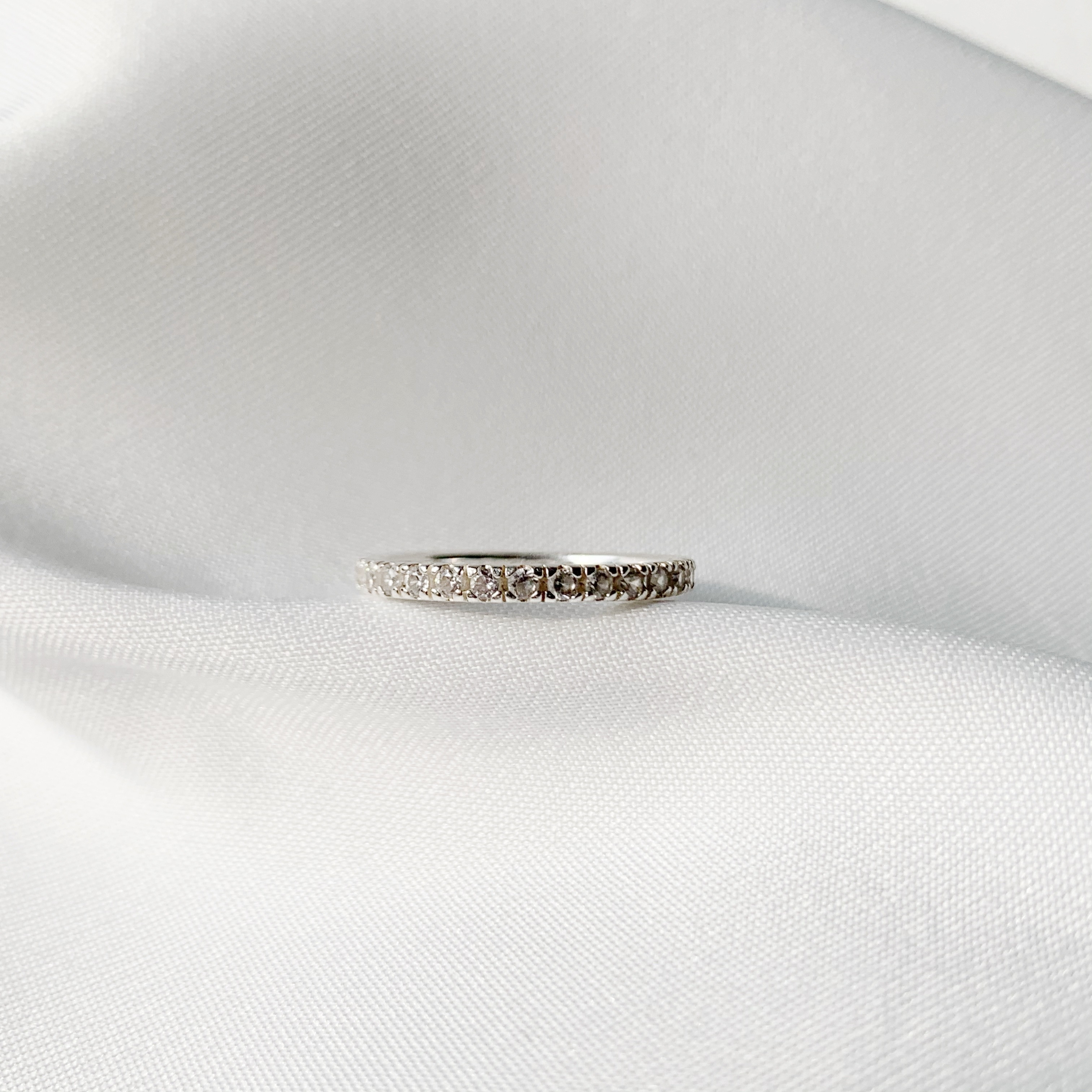 經典整圈鋯石戒指-銀