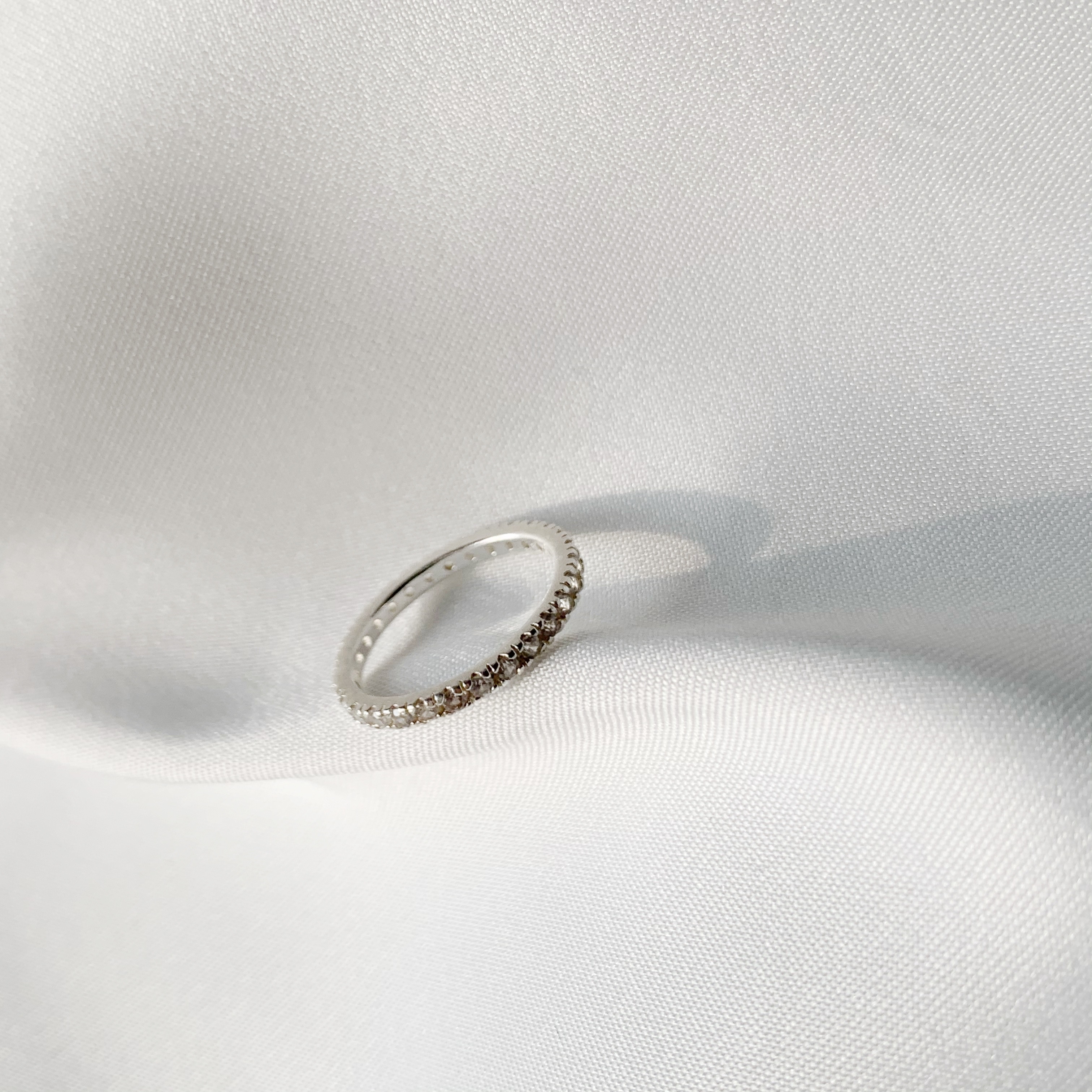 經典整圈鋯石戒指-銀