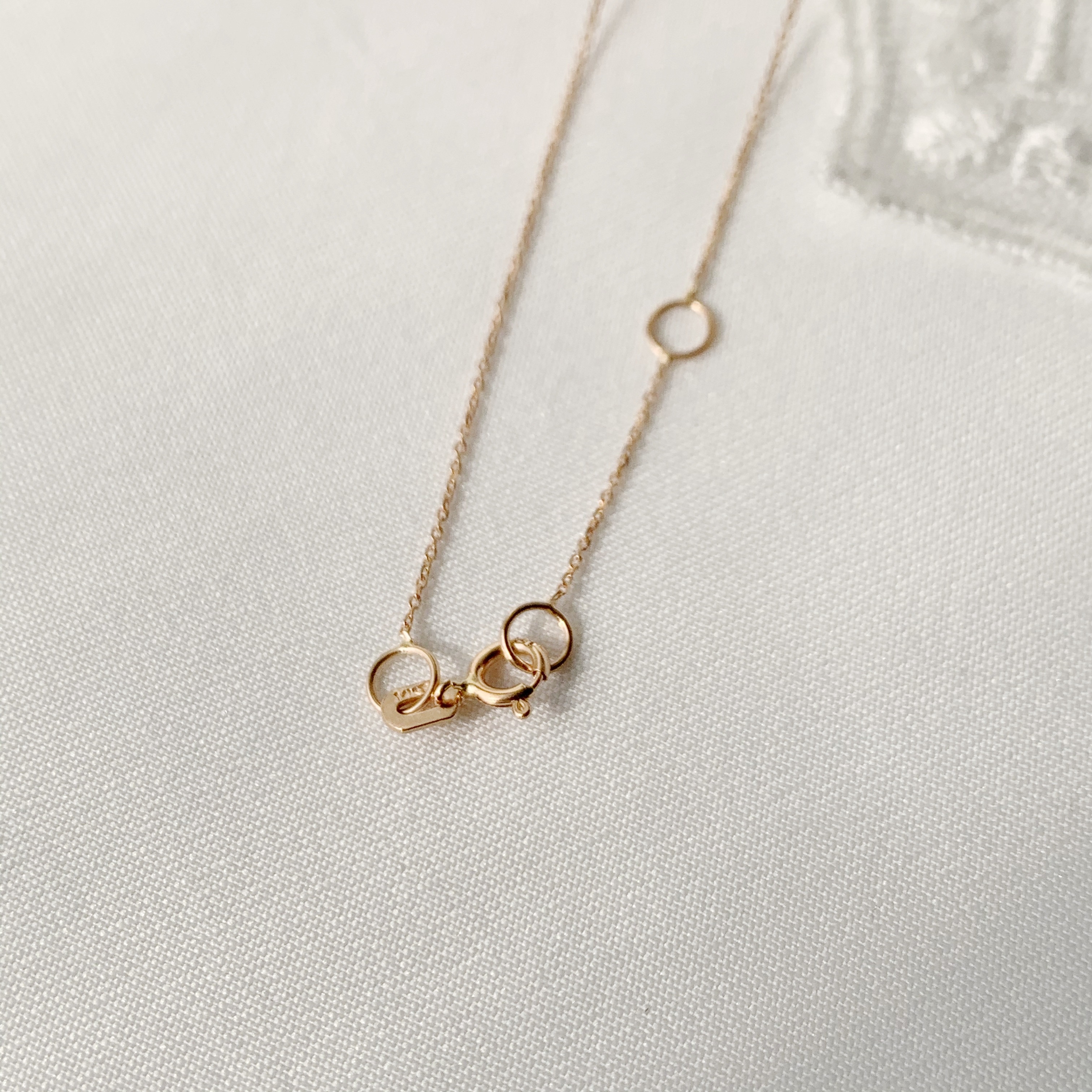 14k簡約小水滴紅寶石鎖骨鏈