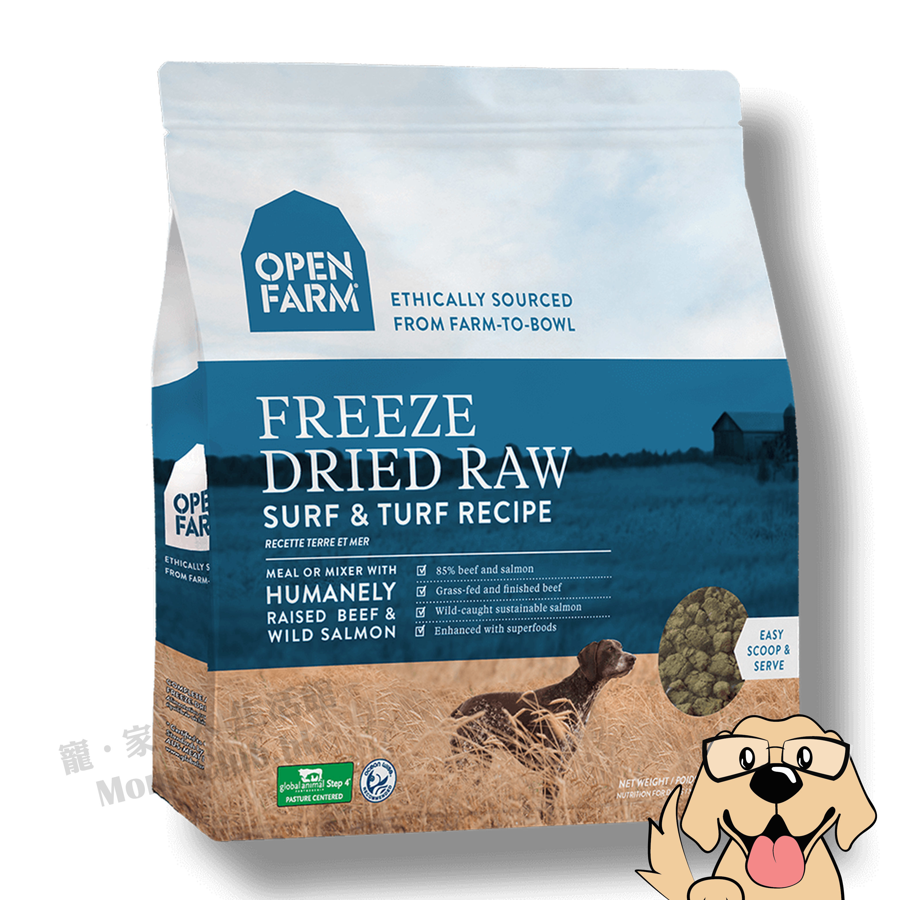 Open Farm - 冷凍海鮮大餐 (牛肉三文魚) 生肉狗糧 13.5oz