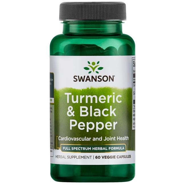 【 Swanson 】薑黃 + 黑胡椒 60顆 Turmeric Black Pepper