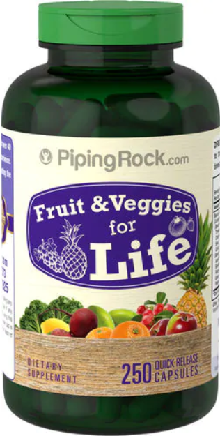 【Piping Rock】每日所需 綜合 34種 蔬果精華 蔬菜 大豆 花椰菜 草莓 木瓜 葡萄籽 水果 250顆