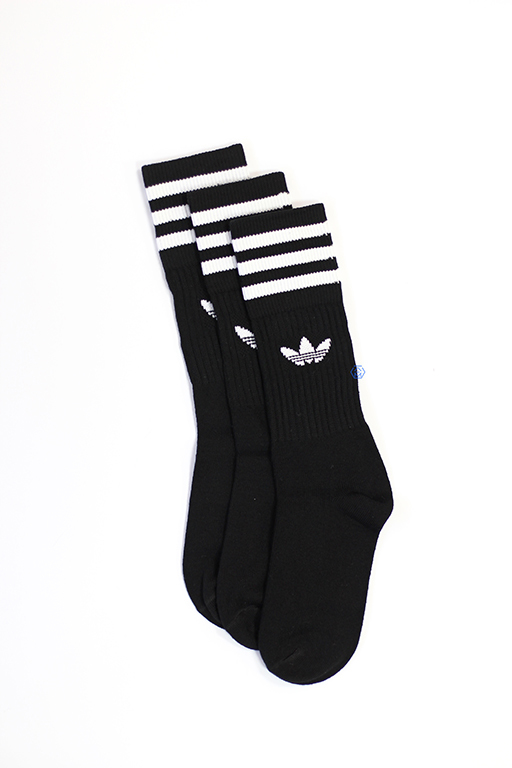 adidas Originals Solid Crew Socks 經典三葉草高筒運動襪一組 (三雙入) (S21489 /S21490)