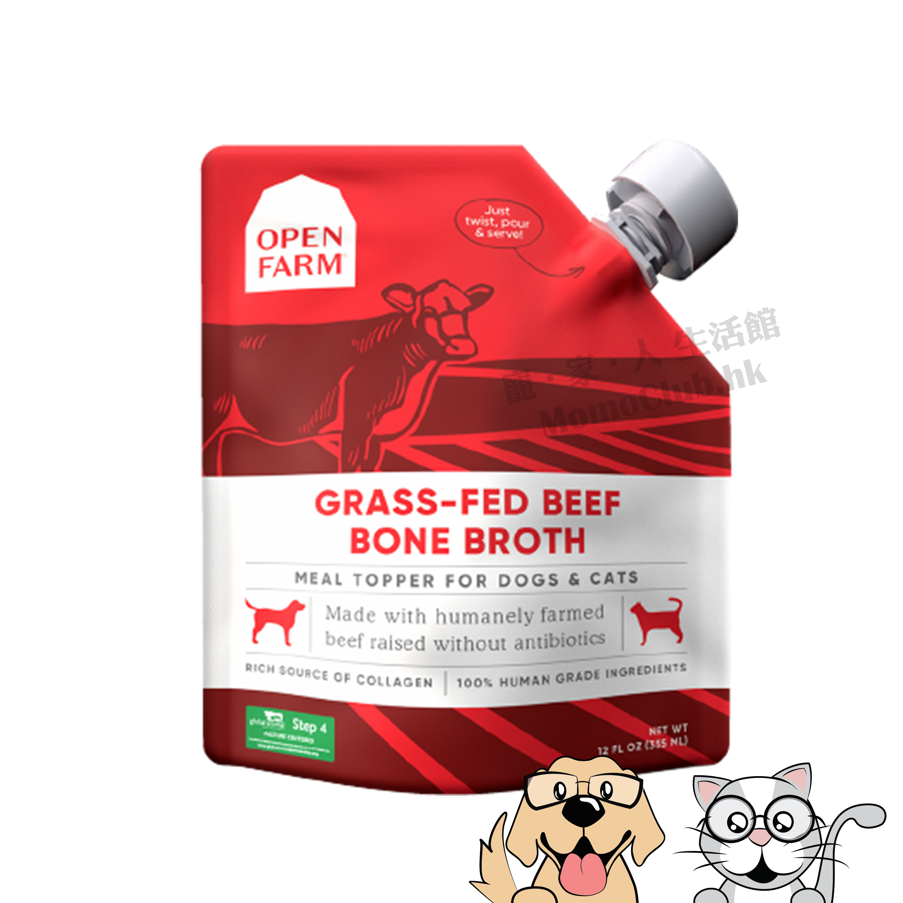 Open Farm - Grass-Fed Beef Bone Broth for Dogs 12fl oz