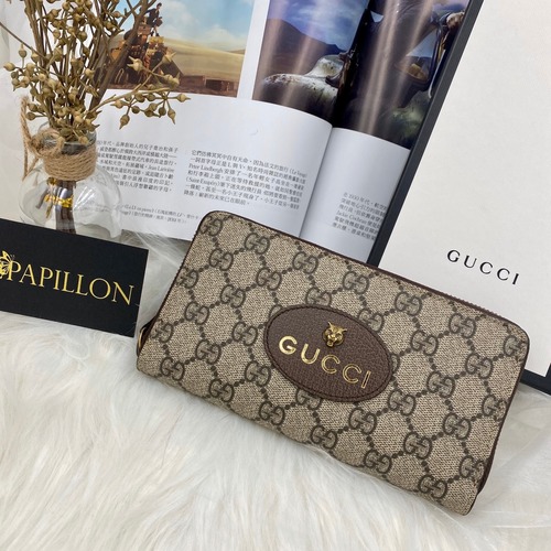Gucci 虎頭拉鍊長夾 巴比龍國際精品