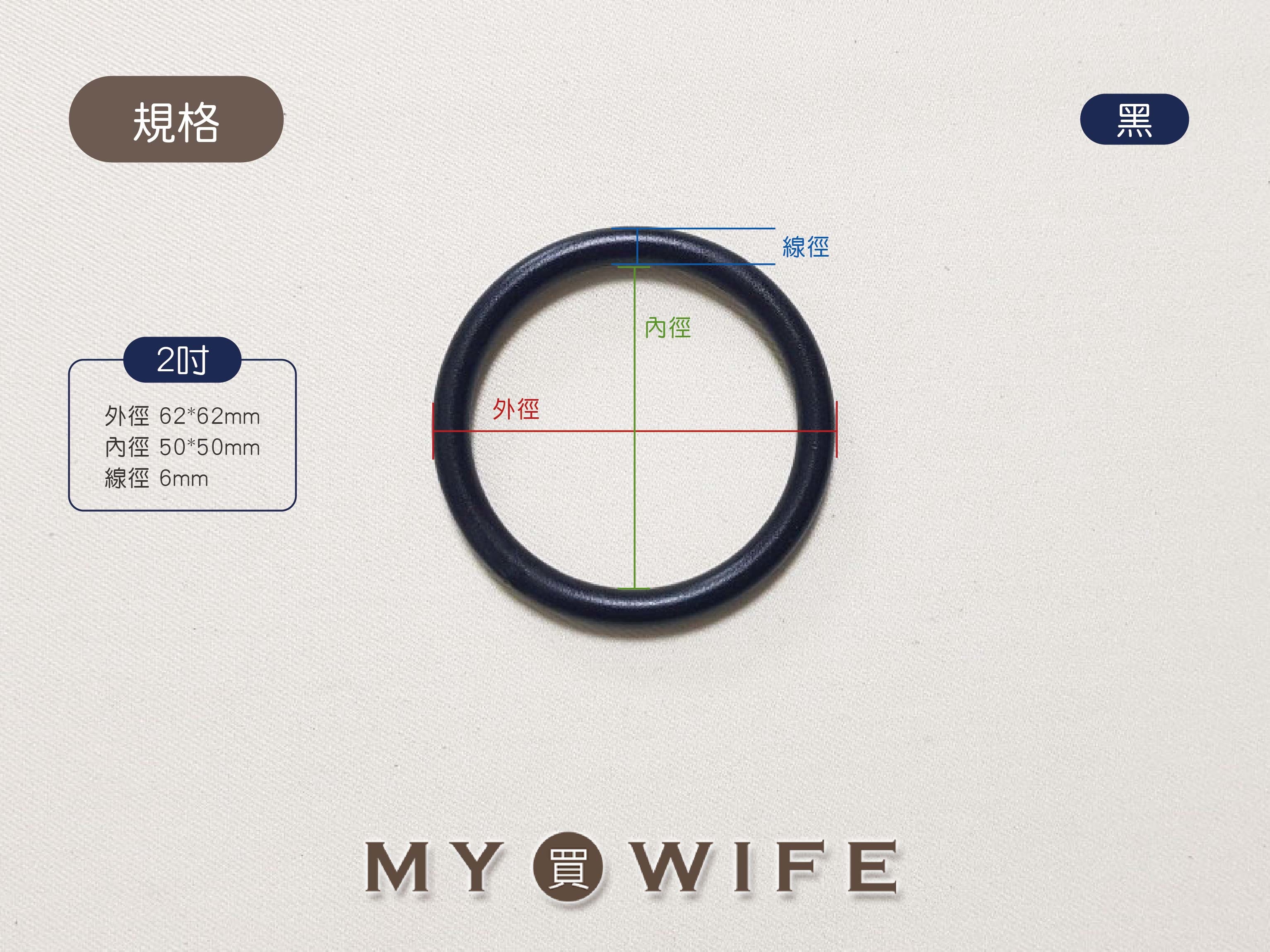 2吋(25mm)塑鋼圓型環_黑色【SL-ZCGD9】