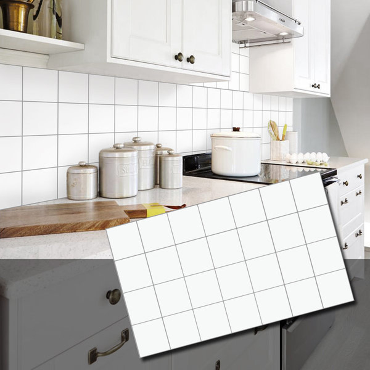 【InsKitchen Sheet】浴室及廚房多功能牆紙貼（白磚）